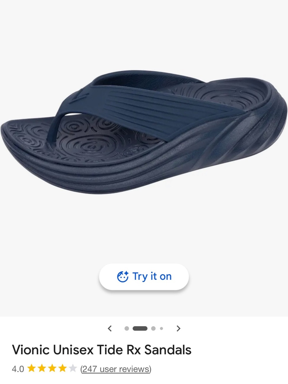 NIB Vionic Men’s Tide flip flops in Navy
